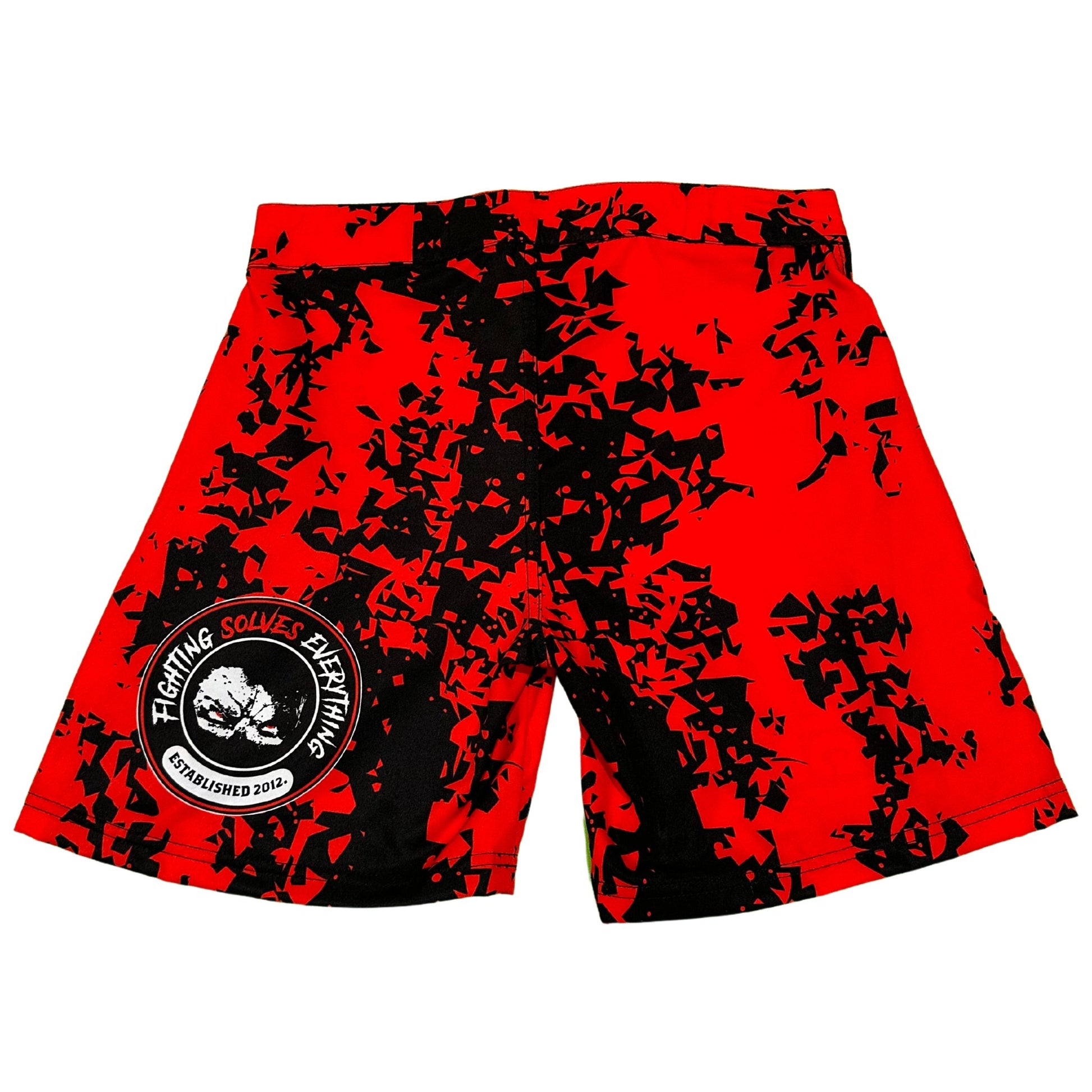 Fighting Solves Everything Camo Fight Shorts - Red & White, Black & White Variants - Las Vegas Combat Academy