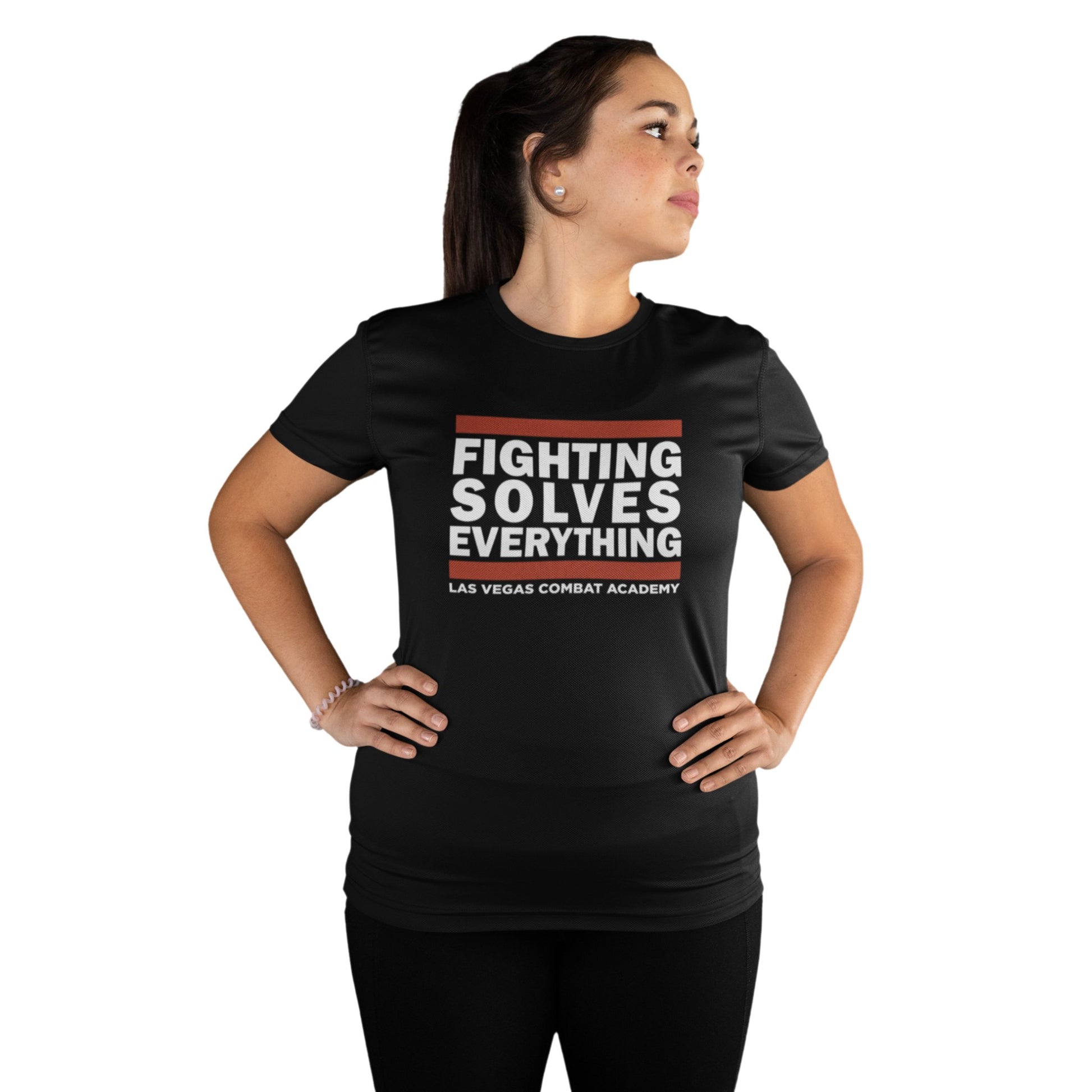 Las Vegas Combat Academy 'Fighting Solves Everything' Rash Guard - Unisex Fightwear - Las Vegas Combat Academy